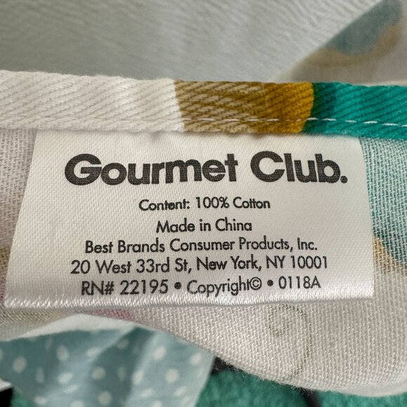 Gourmet Club Cupcake Print Cotton Apron With Polka Dot Ruffles & Pockets OSFM - Picture 6 of 8